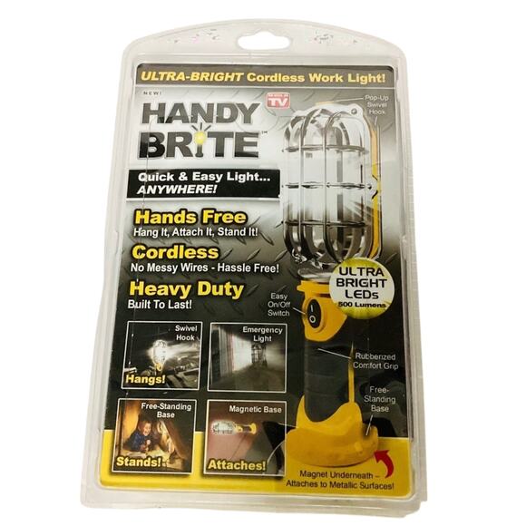 Ultra-Bright LED 8.35 in. Yellow Cordless Work Light Lamp - Picture 4 of 5